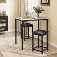 thumbnail image 4 of Gymax 3 PCS Counter Height Dining Set Faux Marble Table & 2 Chairs Kitchen Bar New White, 4 of 8