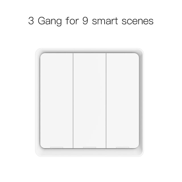 Mistaha Wireless Scene Switch Push Button Smart Switch Wall Panel Battery Powered Tuya/ Smart Life APP Remote Control for Smart Home Devices(ZigBee Hub Required), White 3 Gang