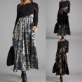 thumbnail image 4 of Mikilon Femmes Automne et Hiver Décontracté Ajusté à Manches Longues Longue Robe Imprimée Bohème, Robes D'automne pour Femmes, 4 of 6