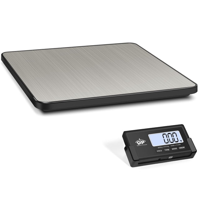QP Shipping Scale, 440 lb/0.35 oz High Accuracy Digital Postal Scale, Postage Scale, Wireless LCD Display, Hold/Tare Function, Lightweight Scale for