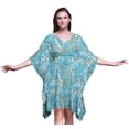 thumbnail image 1 of Bimba Feuilles Plage Caftan de Plage Couvre-Maillot Bikini Robe Midi pour Femmes Courte Caftan-S-L, 1 of 5