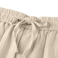thumbnail image 4 of Tnhcen Women's Essential Drawstring Elastic Waist Loose Straight Leg Pants - 9 Inch Cuff Basic Casual Trousers for Spring/Fall M-5XL Relaxed Fit Style Easy Care, 4 of 5