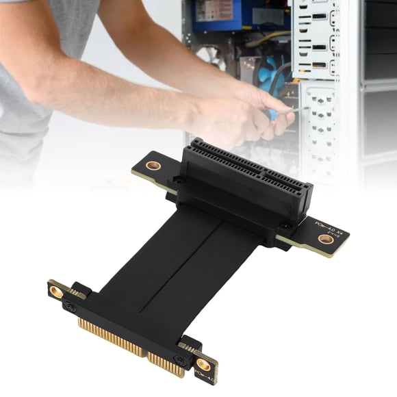 PCIe 4.0 GPU Extension Cable Riser Card, 90 Degree Flexible 8GBps High Speed Backward for PC Cases Servers Gaming Systems