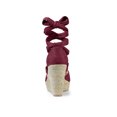 thumbnail image 2 of BLISSFUL STEP Chaussures pour Femmes Espadrilles à Lacets Sandales Compensées à Plateforme Bourgogne 10, 2 of 8