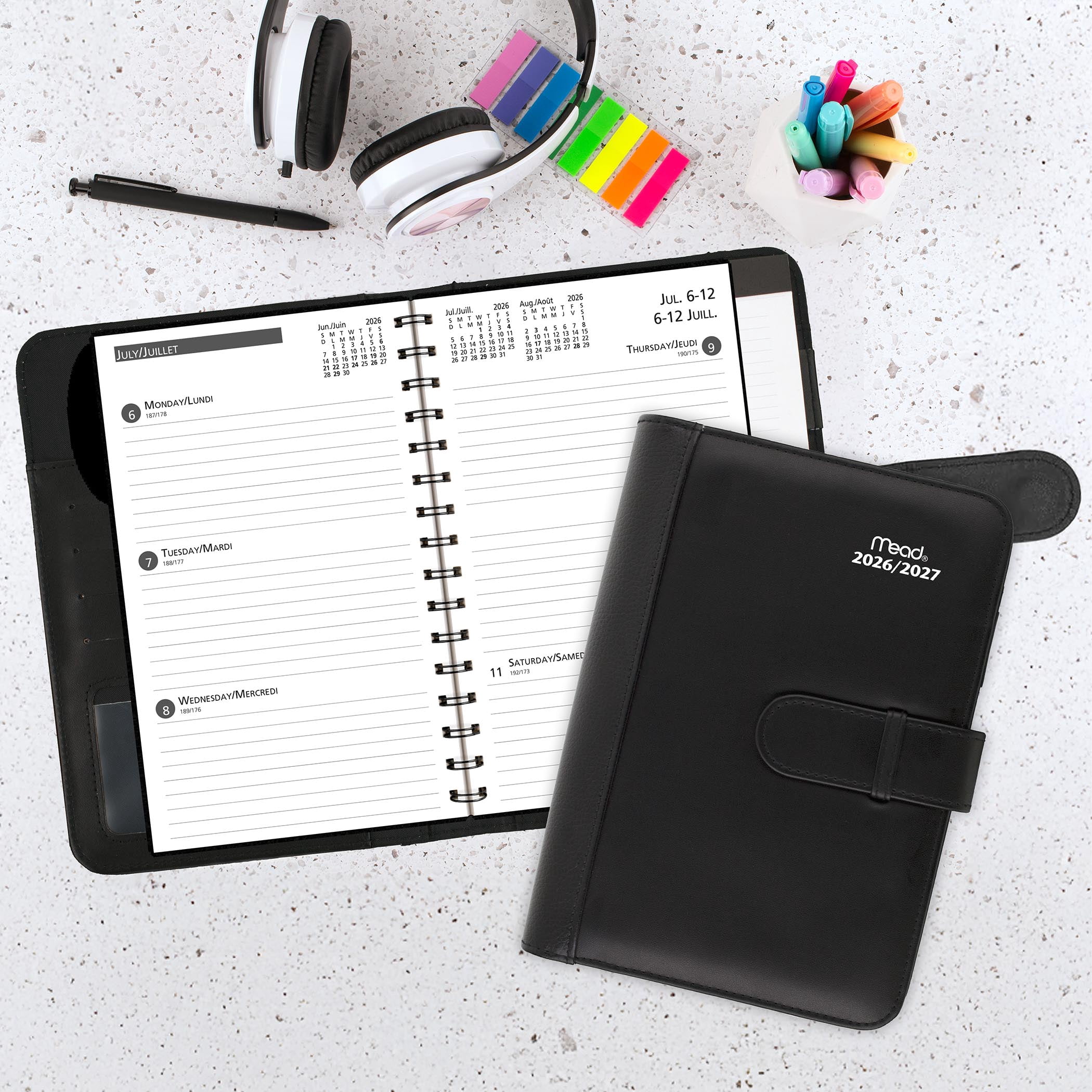 2027 Mead® Small Weekly and Monthly Planning Padfolio