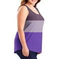 thumbnail image 3 of Swstbby Soldes d'Été! Hauts d'Été pour Femmes Grande Taille, Mode Décontractée Imprimée Ample Débardeur Col Rond Violet XXXXXL, 3 of 4