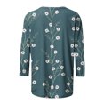 thumbnail image 4 of Pompotops T-shirt Ample Imprimé pour Femme Blouse à Manches 3/4 Col Rond Hauts Décontractés Liquidation, 4 of 5