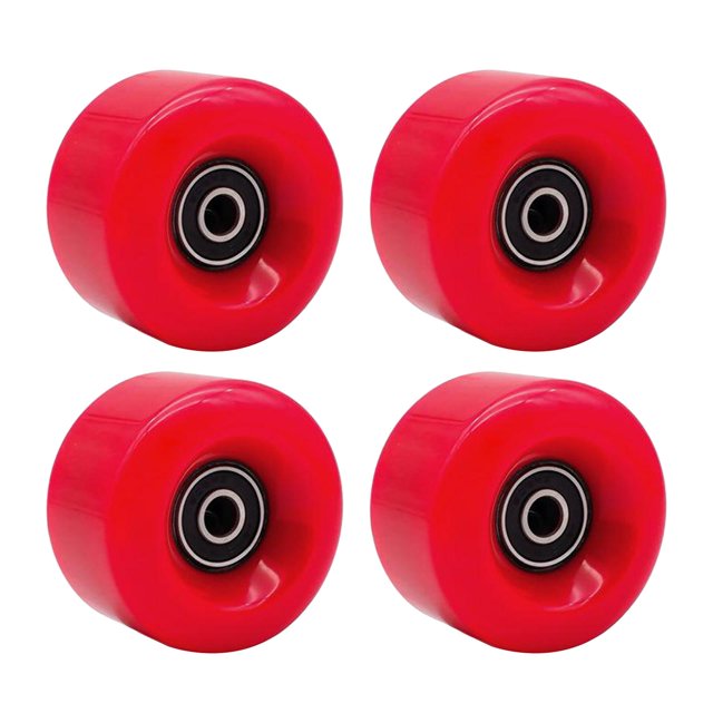 jinwen 4 Roues de Patinage à Roulettes - Roues Résistantes Accessoires pour Patins à Roulettes à Double Rangée Rouge