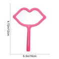 thumbnail image 3 of Hot Pink Hot Pink Lip Shape Handheld Makeup Mirror Portable For Purse Travel Cosmetic Touch Up 6.29X4.72 Inches, 3 of 6