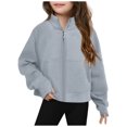 thumbnail image 2 of RXIRUCGD Hauts à Manches Longues pour Enfants Hommes et Femmes Col Rond Sans Capuche Décontracté (Gris, Taille : 7 Ans), 2 of 3