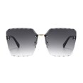 thumbnail image 1 of XASZHN Fashion Unisex Round Polarized Rimless Glasses Sunglasses for Travel Shopping Outdoors Grey_003 One Size, 1 of 5