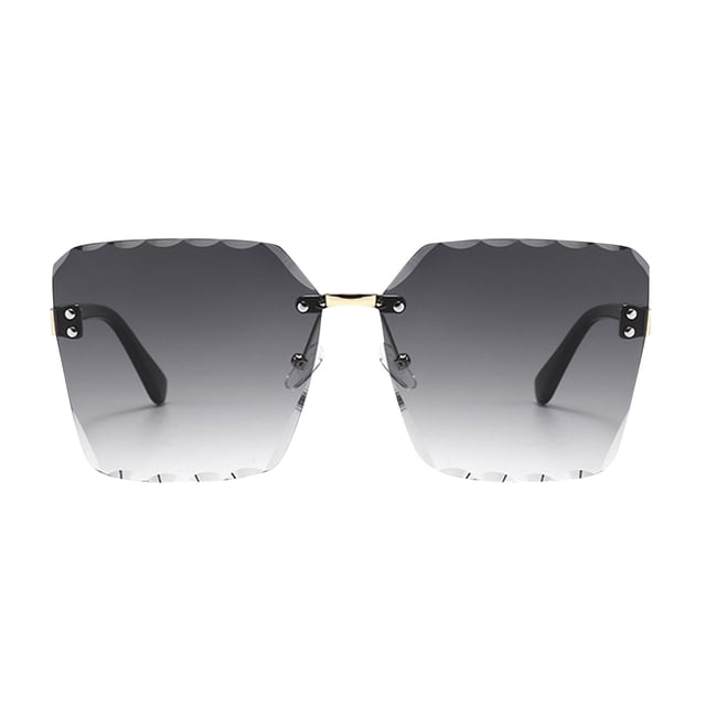 XASZHN Fashion Unisex Round Polarized Rimless Glasses Sunglasses for Travel Shopping Outdoors Grey_003 One Size