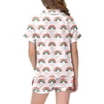thumbnail image 4 of Ensemble de Sommeil Deux Pièces pour Filles, Pyjama à Manches Courtes à Boutons et Short, Imprimé Arc-en-Ciel, 4 of 4
