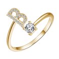 thumbnail image 1 of PVCS Exquisite Fashion 26 English Alphabet Style Ring Letter Fashion Copper Ring, 1 of 1