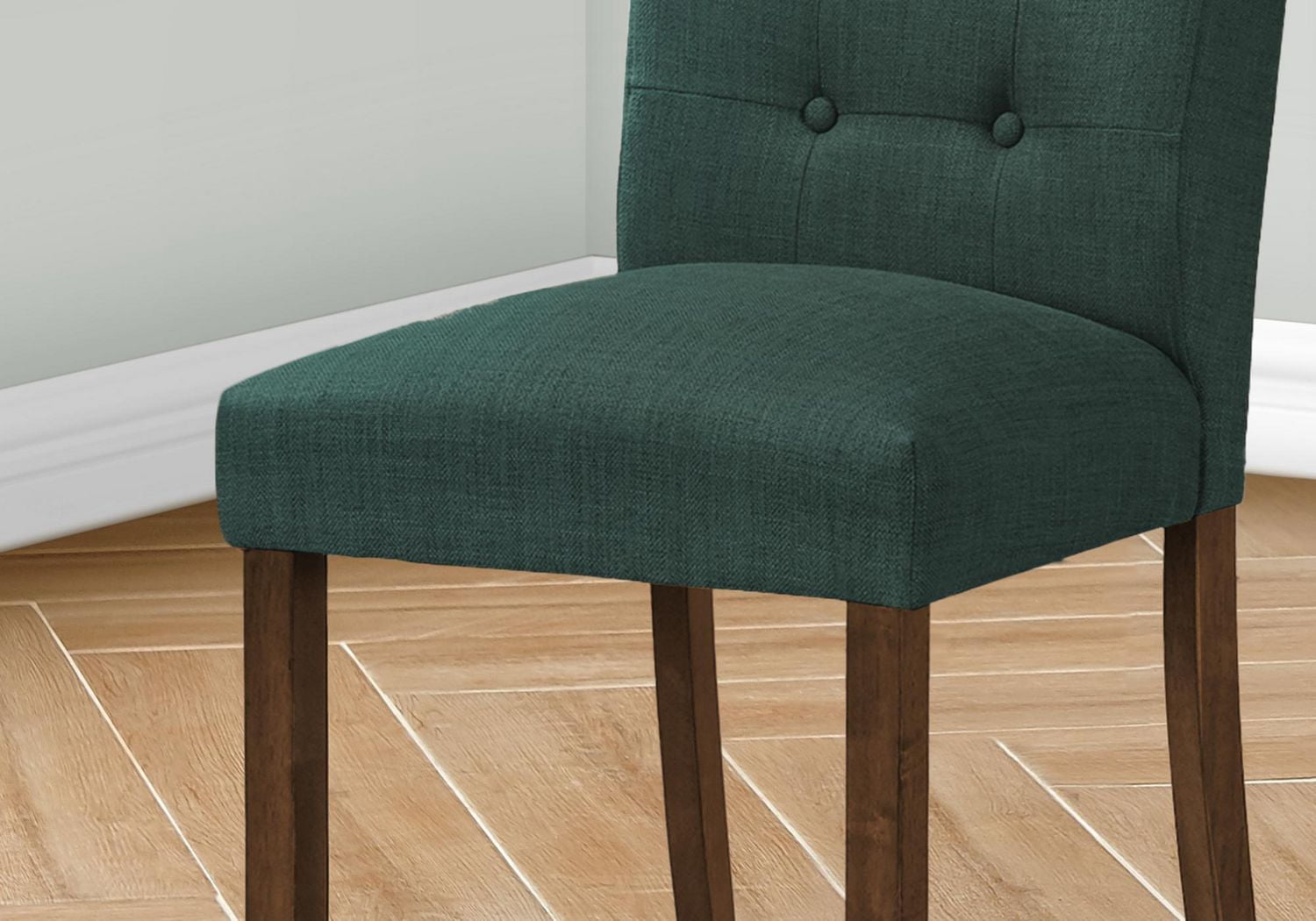 Monarch Specialties Chaise De Salle À Manger, Hauteur De 38", Ensemble De 2, Rembourré, Salle À Manger, Coté, Cuisine, Tissu Gris, Pieds En Bois De Noyer, Moderne