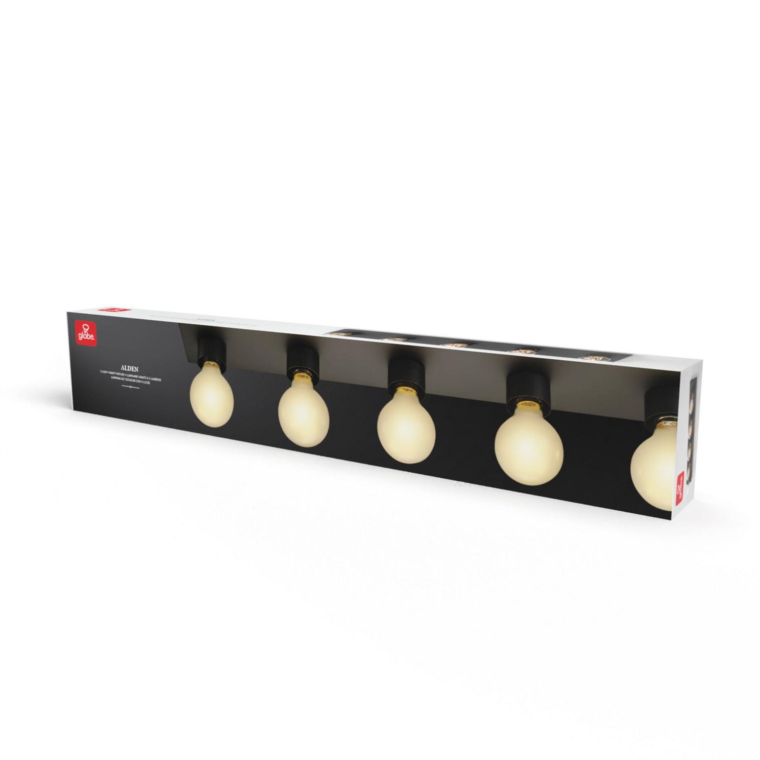 Applique murale à 5 ampoules Alden, noir mat