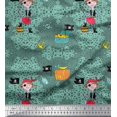 thumbnail image 1 of Soimoi Polyester Crepe Fabric Flag,Treasure Box & Pirate Boy Nautical Print Fabric by Yard 42 Inch Wide, 1 of 3