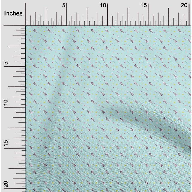 oneOone Polyester Lycra Fabric Dot|Zig Zag & Triangle Geometric Print Fabric BTY 56 Inch Wide