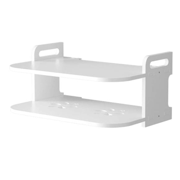 Jierger Punch-Free TV Component Floating Shelf, Wall Mounted Rack for Set-Top Box Router Game Consoles, Home Media Storage Shelf, No-Drill Floating Shelves, Home TV Accessory Storage Racks