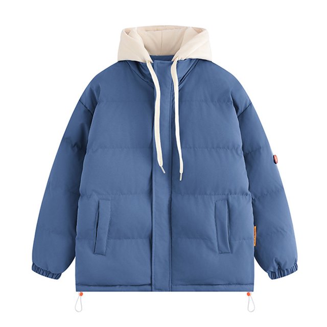 Styesk Jackets for Men Zipper Up Warm Jackets Outdoor Plus Size Work Coats Hooded Color Block Puffer Jacket Casual Comfy Wind Breaker Jackets with Pockets