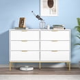 thumbnail image 3 of Eumyviv Modern Chest of Drawers with Gold Handles Mid Century Modern 6-Drawer Storage Dresser for Bedroom Living Room, White H0122, 3 of 8