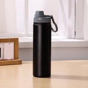Portable Stainless Steel Insulated Cup - Large Capacity Sports Water Bottle Leak-Proof & Temperature Locking Ergonomic Carry Loop, Black, JKODE