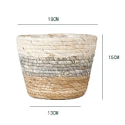 Apmemiss Flower Pots Cover Storage Basket Plant Woven Basket Planter Straw Flower Pot