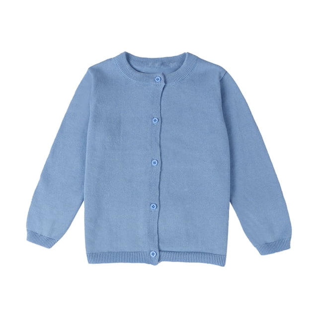 WEAIXIMIUNG Chandails à Capuchon pour Adolescentes Bébés Enfants Filles Cardigan Manches Longues Enfant Chandail Boutonné Fille Col Rond Cardigans Chandail