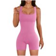 thumbnail image 1 of TopLLC Women's Summer One Piece Short Ribbed Sleeveless Tank Bodycon Romper Short Yoga Jumpsuit Bodycon Tank Rompers Playsuit, 1 of 5