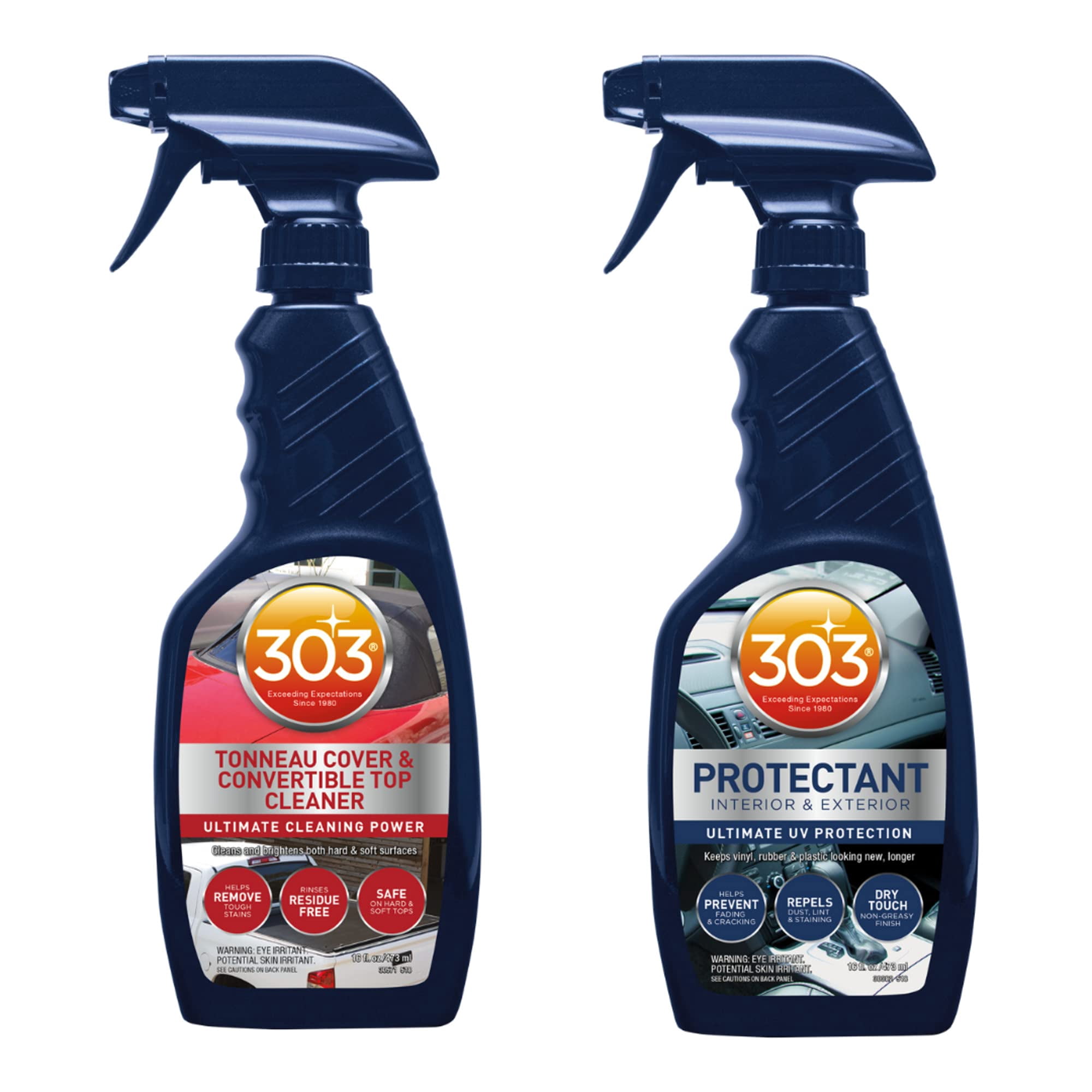 303 Trousse de Nettoyage et d'Entretien pour Dessus en Vinyle Convertible - Nettoie et Protège les Dessus en Vinyle - Comprend Couvercle 303 Tonneau et Nettoyant pour Dessus Convertible 16 fl oz + Protecteur Automobile 303 16 fl oz, (30510)