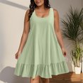 thumbnail image 2 of Sentmoon Robes Midi pour Invitées de Mariage Été Couleur Unie Sans Manches Col Ras du Cou Robe Maxi pour Femmes Coupe Ample Grande Taille pour Quotidien et Déplacement Vert Menthe XXXXXL, 2 of 8