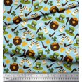 thumbnail image 3 of Soimoi Modal Satin Fabric Coin Pot & Cups Printed Craft Fabric by The Yard 42 Inch Wide, 3 of 3
