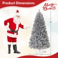 thumbnail image 3 of Gymax 6 FT Pre-Lit Artificial Christmas Tree Silver Tinsel Hinged Xmas Tree, 3 of 10