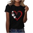 thumbnail image 2 of EQWLJWE Women Femmes Tops Casual Plus, Hauts de Summer pour Women 2024 Vacances à la Mode, Mo Summer Sexy Imprimé Régulier Women Manches Courtes Col Rond, 2 of 4