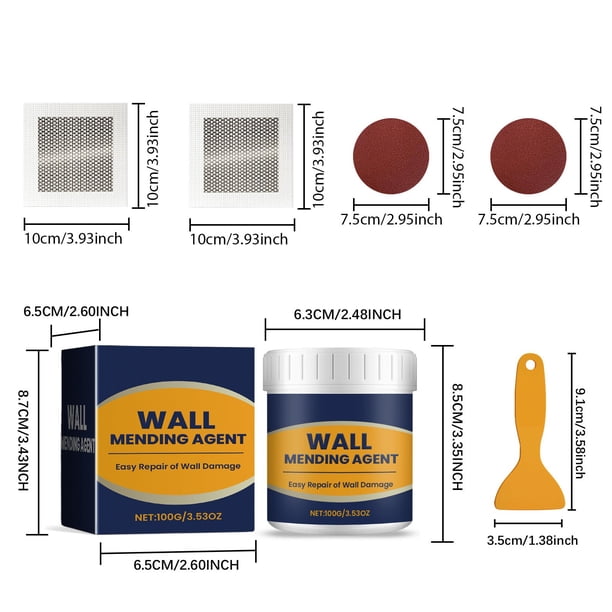 White Wall Touch-Up Paint Roller – 180g Spackle Paste For Cracks, Graffiti, Stains – Water-Based, High Coverage, Portable Home Repair Tool For Quick Renovation