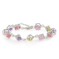 thumbnail image 4 of Silver-Color Crystal Chain Link Bracelet Women Girls Gift Bracelet-Adjustable Stretchy Flash Diamond For Women, 4 of 8