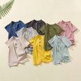thumbnail image 4 of UPPADA Ropa De Verano Para NiñAs Toddler Baby Girl And Boys 2024 Summer Rompers Short Sleeve Crewneck Jumpsuits Cotton Ribbed Button Solid Infant Onesie Toddler Clearance Clothes Girls, 4 of 4