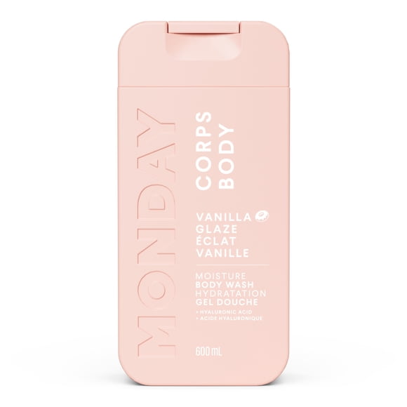 MONDAY Haircare MOISTURE Body Wash in Vanilla Glaze with Hyaluronic Acid & Shea Butter for All Skin Types, 600 mL