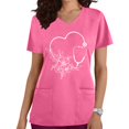thumbnail image 1 of EGNMCR Hauts de Sarrau d'Infirmière pour Femmes Mode Décontractée Imprimé Uniforme de Travail Manches Courtes Col en V Blouse T-shirt de Travail avec Poches, Cadeaux pour Femmes, 1 of 4