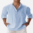 thumbnail image 1 of Chemise Décontractée en Lin pour Homme à Boutons, Manches Courtes, Chemise de Plage, 1 of 3
