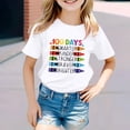 thumbnail image 2 of LUOGENLI T-Shirt pour Filles Enfants Mode Décontractée Imprimé Col Rond Manches Courtes T-Shirt Haut Chemises pour Filles Tendance Été Blanc 12-13 Ans, 2 of 4