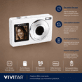 thumbnail image 4 of Vivitar PopSnap Duo 56MP Digital Camera Digital Zoom with Dual Screens, 2.7K Video, Rechargeable Battery, microSD Card Compatible, White, 4 of 13