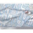 thumbnail image 2 of Soimoi Blue Moss Georgette Fabric Street Light & Monuments Architectural Print Fabric by the Yard 42 Inch Wide, 2 of 3