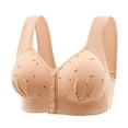 thumbnail image 1 of Bras Middle Age Front Closure Seamless Wireless Bra Plus Size With Back Smoothing​​ Bra Beige 36, 1 of 3