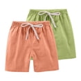 thumbnail image 1 of Clearance & Promo,2PC Kids Shorts, Solid Casual Sports, Drawstring, Summer, Kids' Outfit, Quick Dry, Comfortable Fit Timeless Style|100%Polyester,Yellow,Sopatenor, 1 of 8