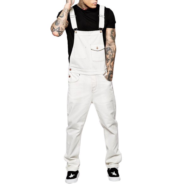 Men´s Bib Overalls Casual Solid Color Jumpsuit Jeans Suspender Pants