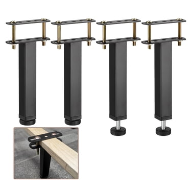 Unique Bargains 4 Set Metal Adjustable Bed Support Leg 7.8 to 10.6inch T-Shaped Bed Leg Suitable For Bed Frame Furniture Cabinet