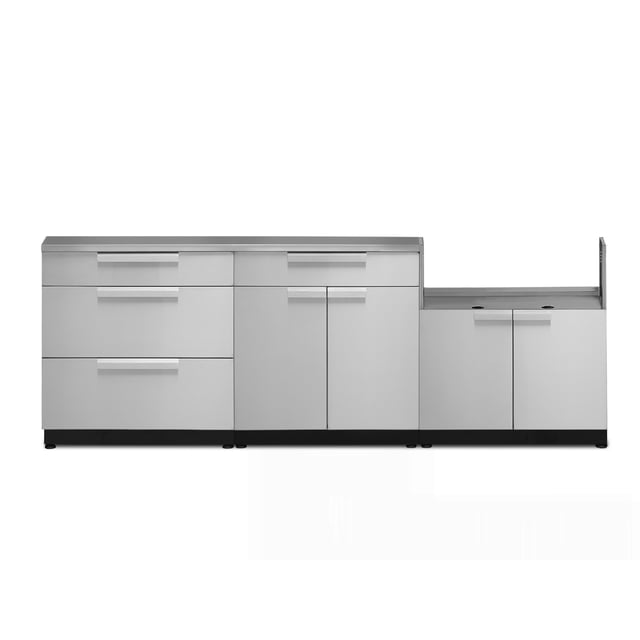 NewAge Products Armoire de Cuisine Extérieure en Acier Inoxydable, Ensemble de 4 Pcs avec Comptoirs