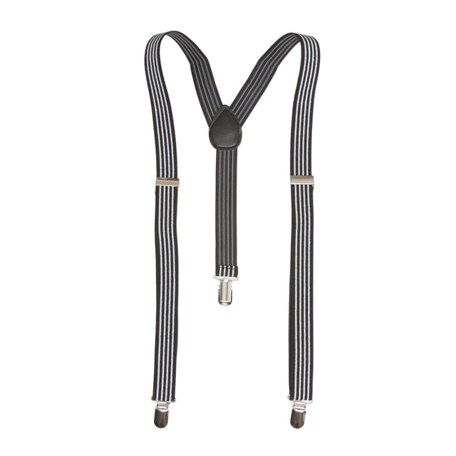 Bretelles Extensibles à Rayures Verticales Noires, Lot de 2