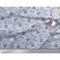 thumbnail image 2 of Soimoi Blue Rayon Fabric Coffee & CHill Text Fabric Prints By Yard 56 Inch Wide, 2 of 5